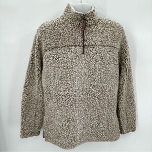 TRUE GRIT Sherpa Frosty Tipped Pullover 1/4 Zip Size Small Adult Men’s READ